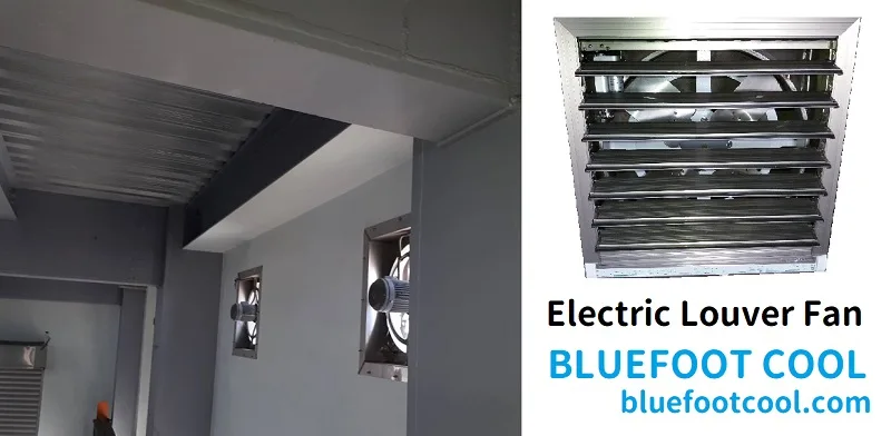 Ventilador de escape con obturador BLUEFOOT COOL ventilador de rejilla eléctrico ventilador de escape de persiana de aleación de aluminio ventilador de rejilla industrial ventilador de escape de persiana comercial 56473217